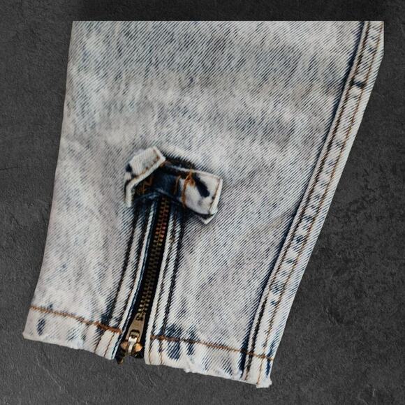 Jordache basics Girls Youth Jeans Sz 12 Tapered Bleached Zip Ankles VTG - Picture 6 of 9